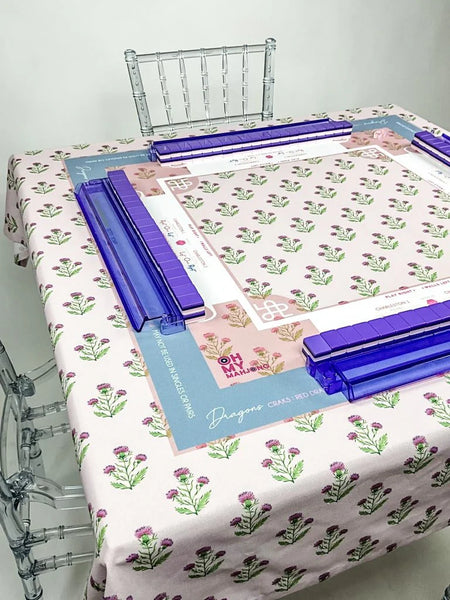 Purple Thistle Instructional Mahjong Tablecloth