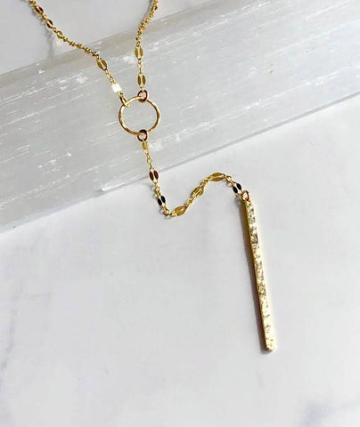 Lariat bar drop necklace