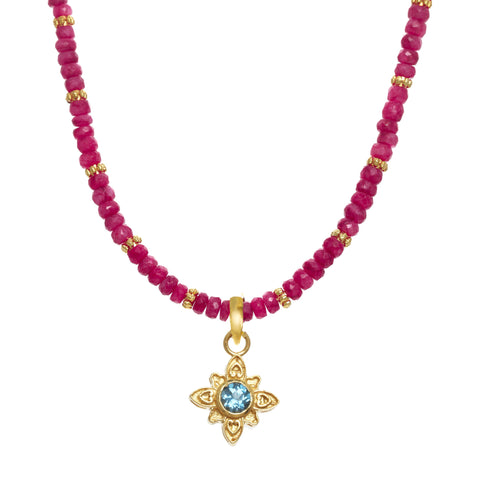 Ruby and Topaz Necklace