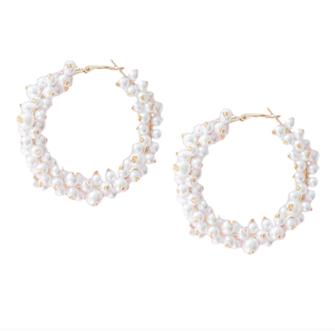 Pearl Cluster Hoops