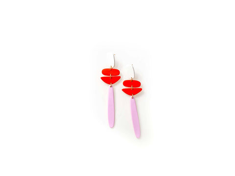 White/Cherry/Pink Earrings