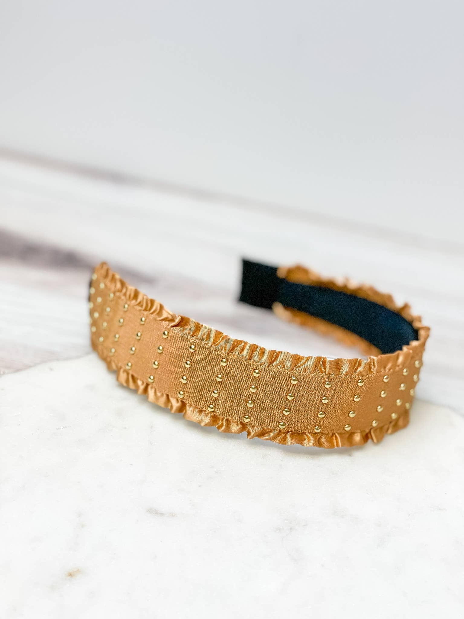 Gold Studded Satin Headband