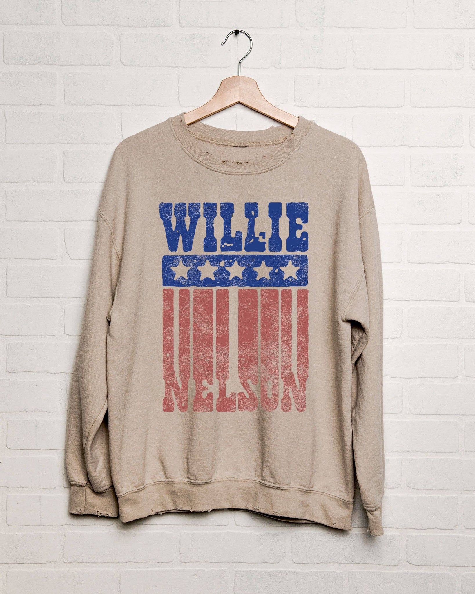 Willie Nelson Stars Sand Thrifted Sweatshirt