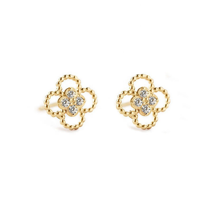 Flower Crystal Stud Earrings