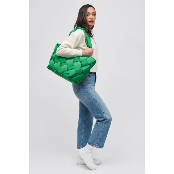 Green Quilted Tote Bag