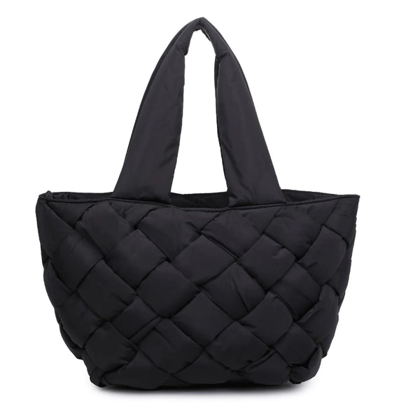 Black Quilted Tote Bag