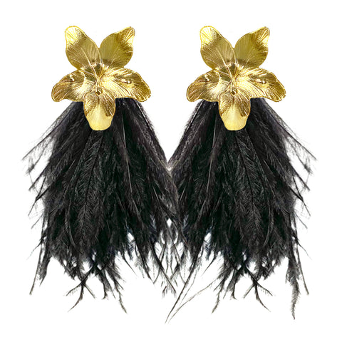 Orchid Feather Earrings