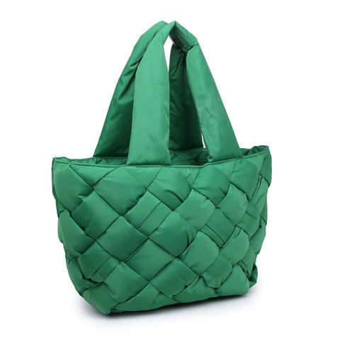 Green Quilted Tote Bag