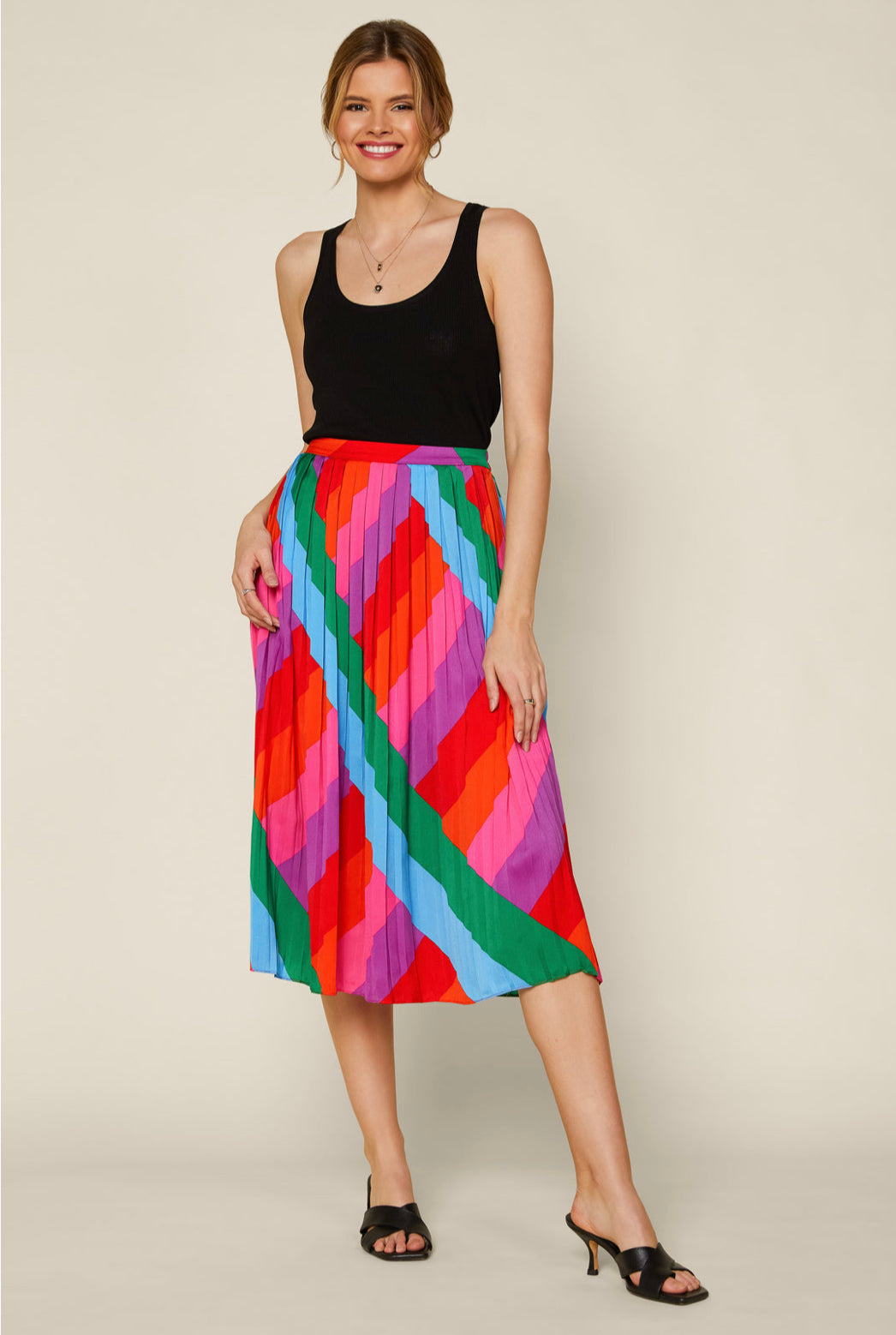 Multicolor Midi Skirt